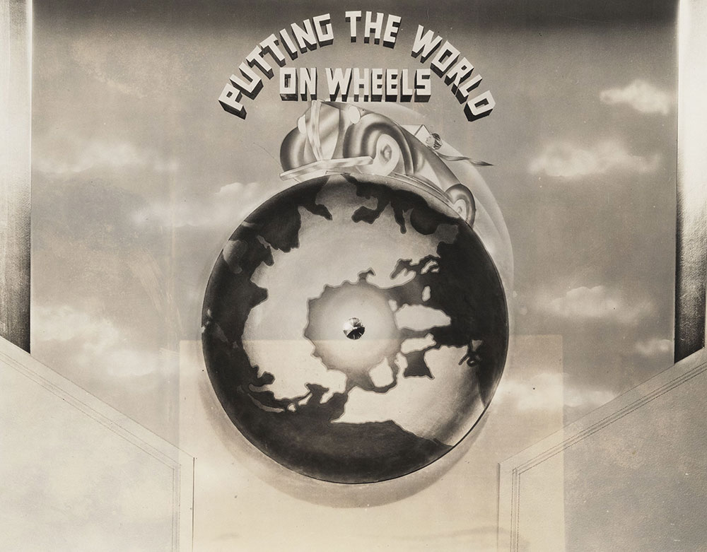 New York National Automobile Show 1937 Grand Central Palace 'Putting the World on Wheels' mural