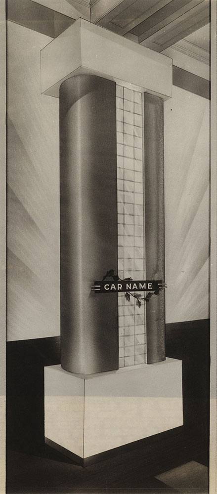 New York National Automobile Show 1937 Grand Central Palace architect's drawing of 'column of light'