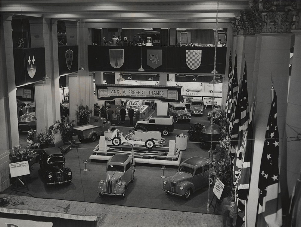 New York British Auto Show 1950 Grand Central Palace Ford stand, also Hillman