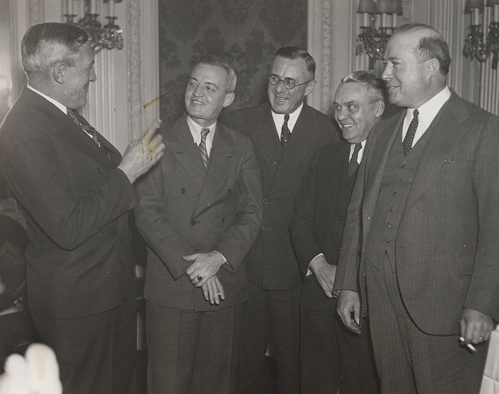 Studebaker officials (left to right) Vandervert, Manley, Cale, Hughes, and Keller.