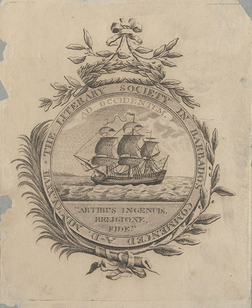 Bookplate of the Literary Society in Barbados