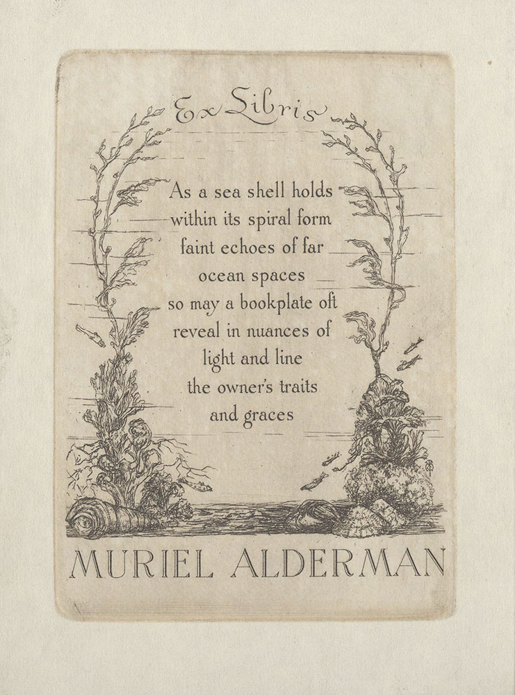 Bookplate for Muriel Alderman