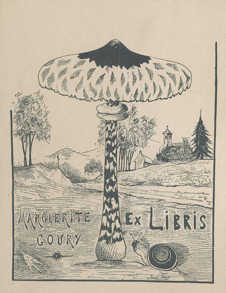 Bookplate for Marguerite Goury