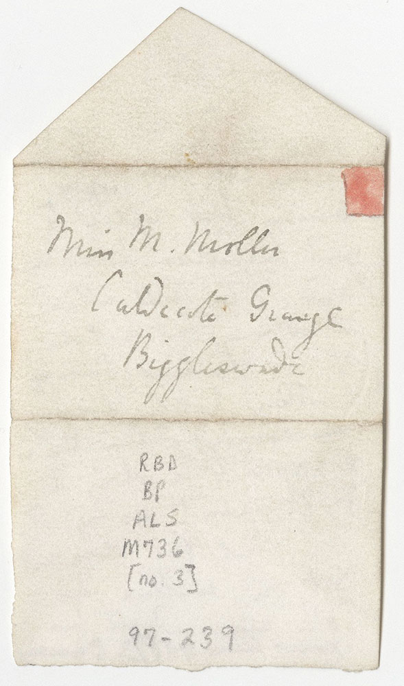 Miniature letter to Marjorie Moller from 