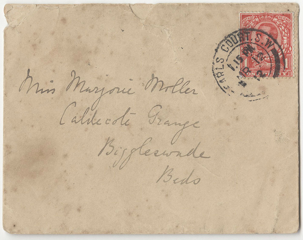 Envelope for miniature letters sent by Beatrix Potter
