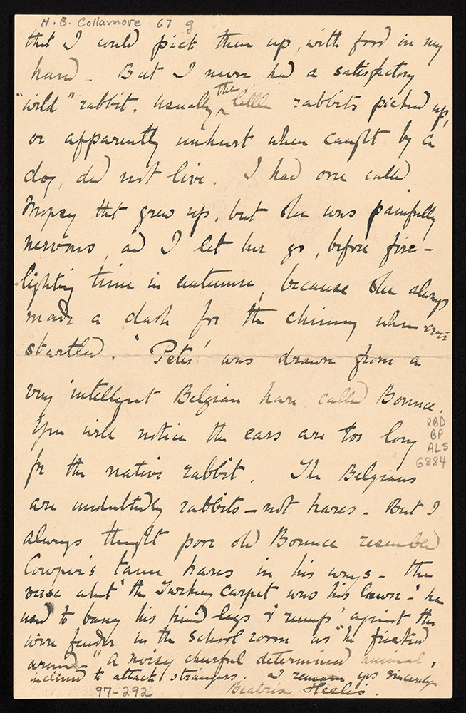 Autograph letter signed, to Mrs. M. C. Grimston, page 2