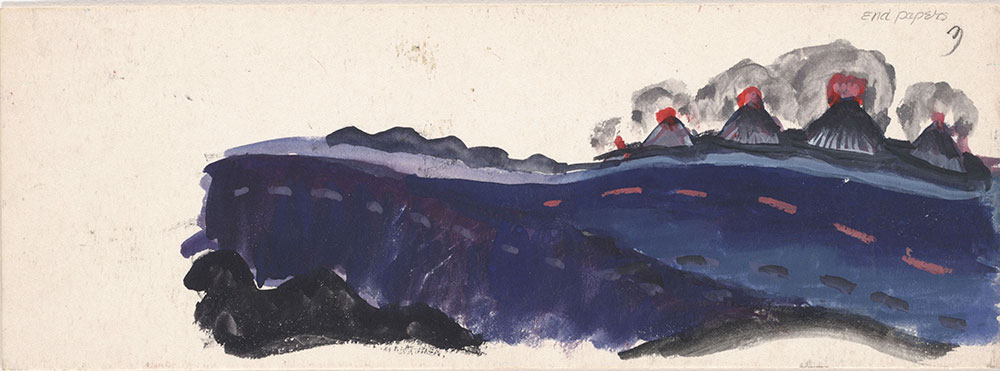 Sketch of volcanic eruptions, for Life Story
