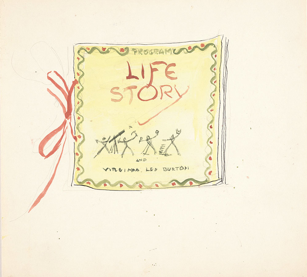 Preliminary art for half title page of Life Story