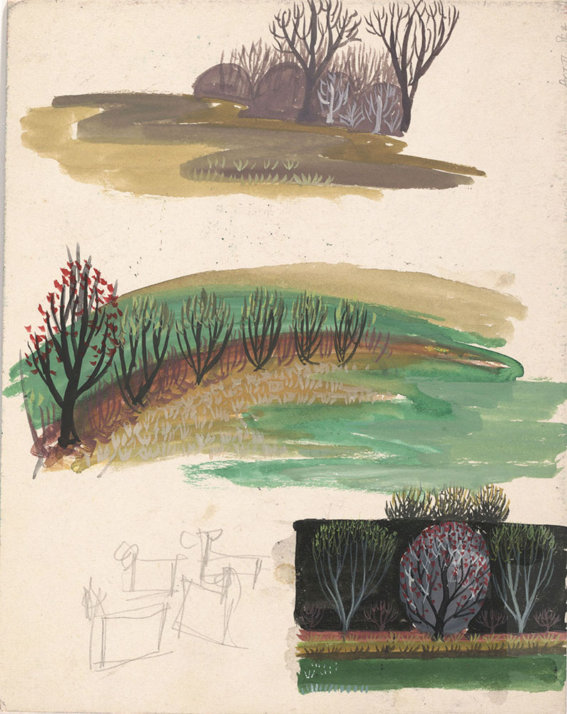 Preliminary art of trees, for Life Story