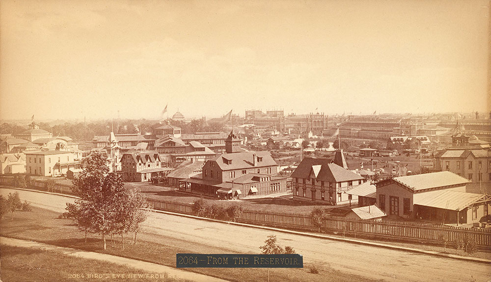 Bird's-eye view of grounds from reservoir