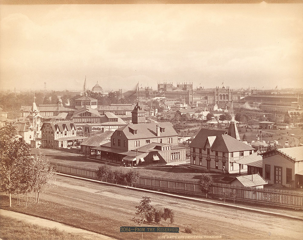 Bird's-eye view of grounds from reservoir