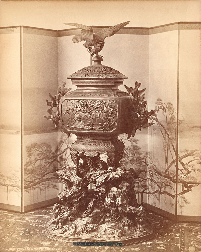 Mammoth Japanese bronze vase