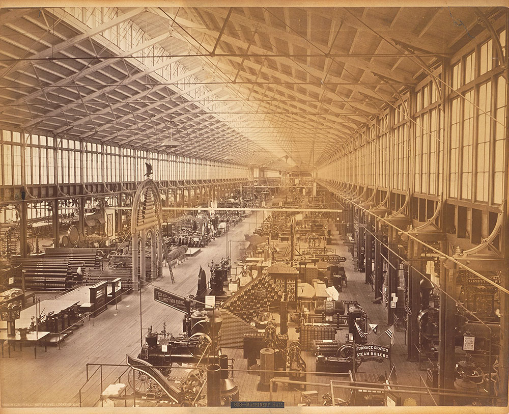 Machinery Hall-North Avenue, looking east
