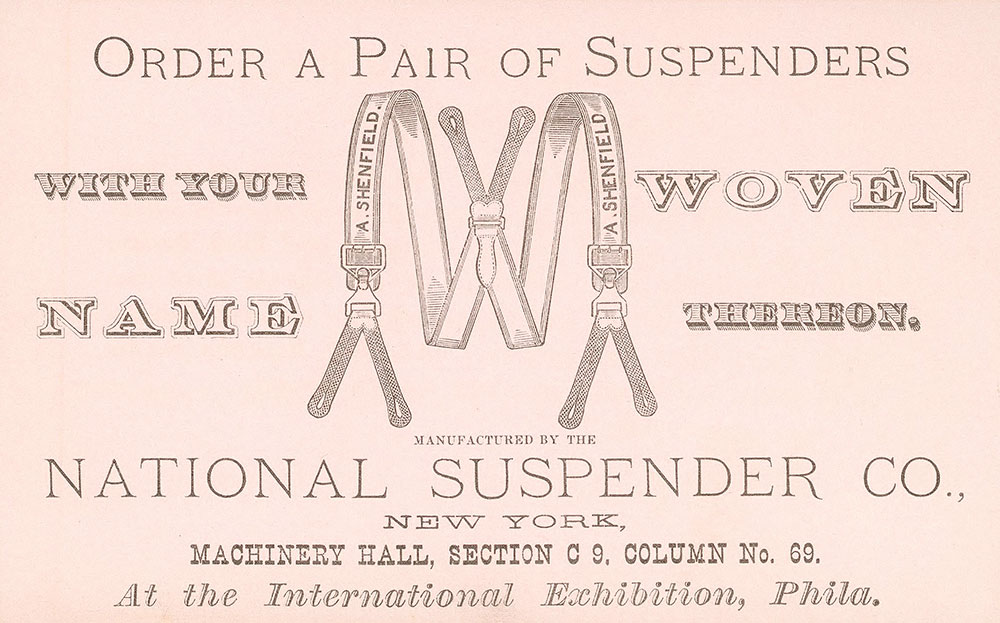Order a pair of suspenders with your name woven...