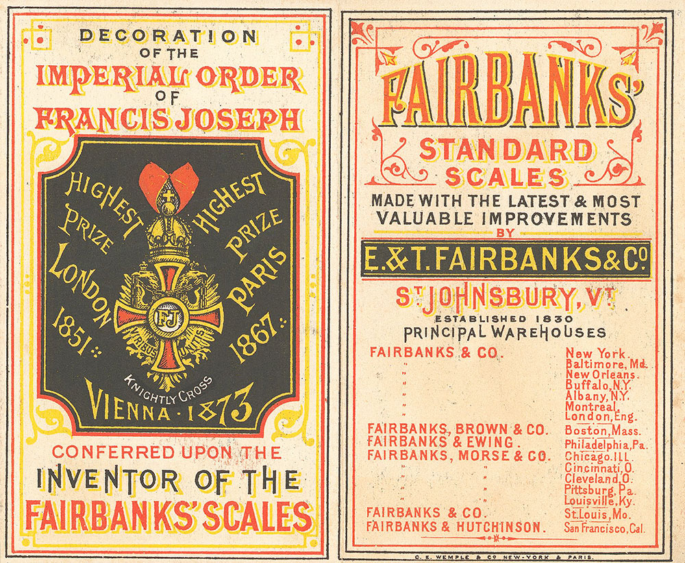 Fairbanks' standard scales