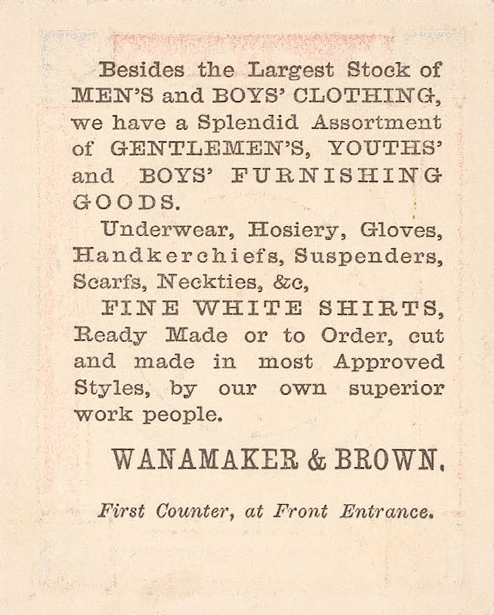 Wanamaker Brown clothing