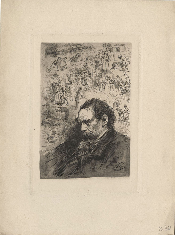 portrait print of Charles Dickens