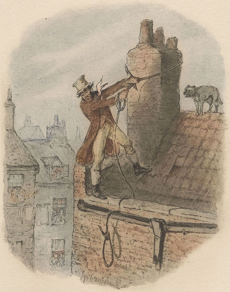 Watercolor drawing illustrating Oliver Twist