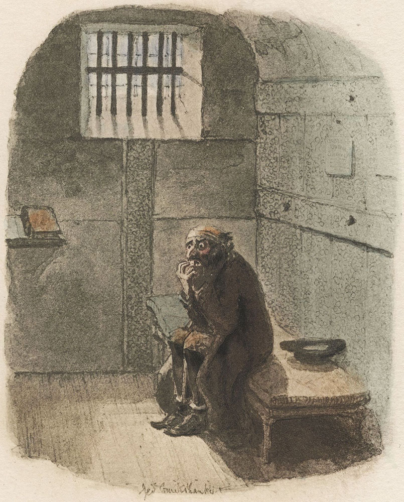 Watercolor drawing illustrating Oliver Twist