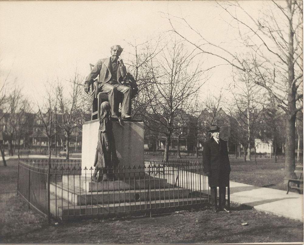 Photograph of Dickens Statue in Clark Park