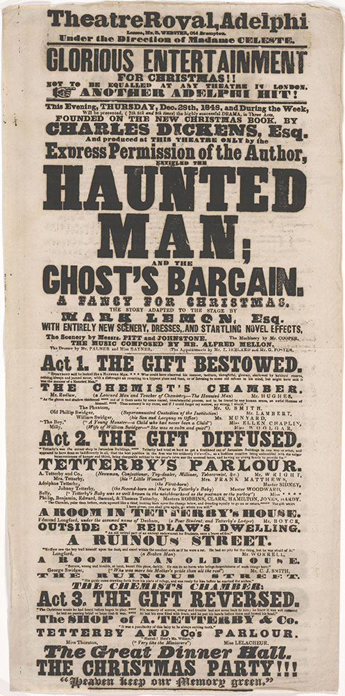 Playbill, The Haunted Man, Theatre Royal, Adelphi