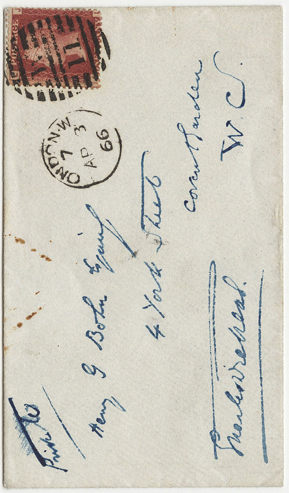 Envelope for ALs to Henry G. Bohn