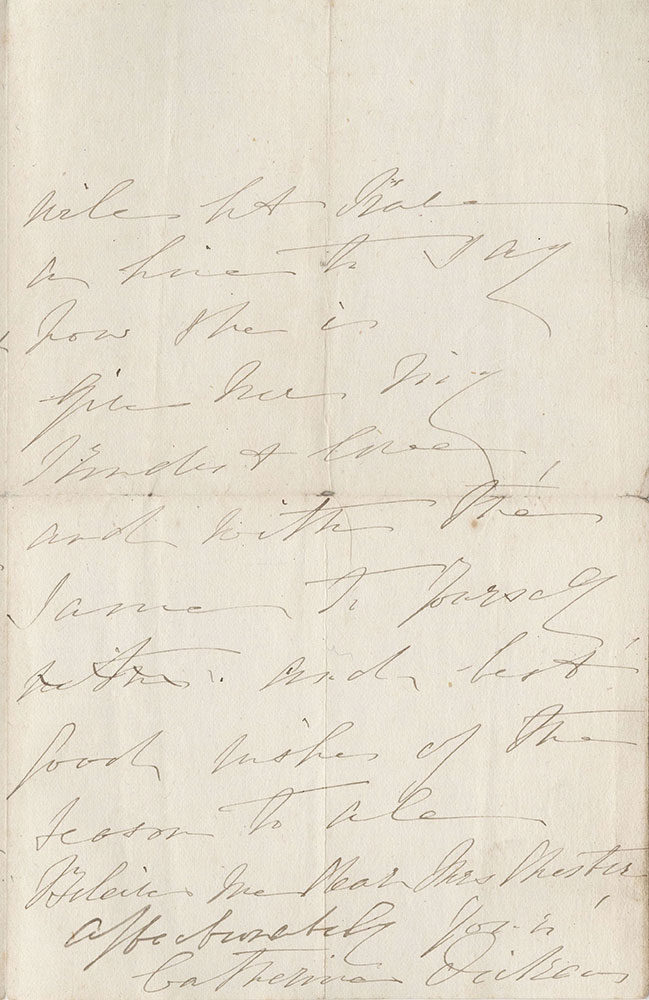 ALs to Mrs. Chester from Catherine Dickens