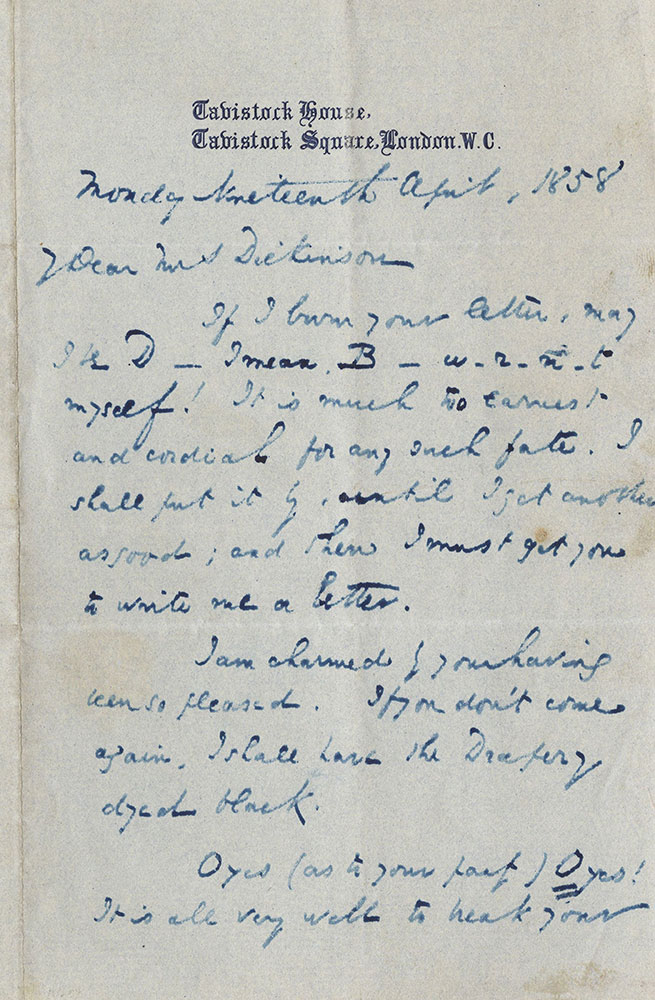 ALs to Mrs. Frances Dickinson Elliot