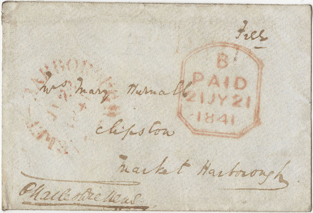 Envelope for ALs to Mary Hurnall