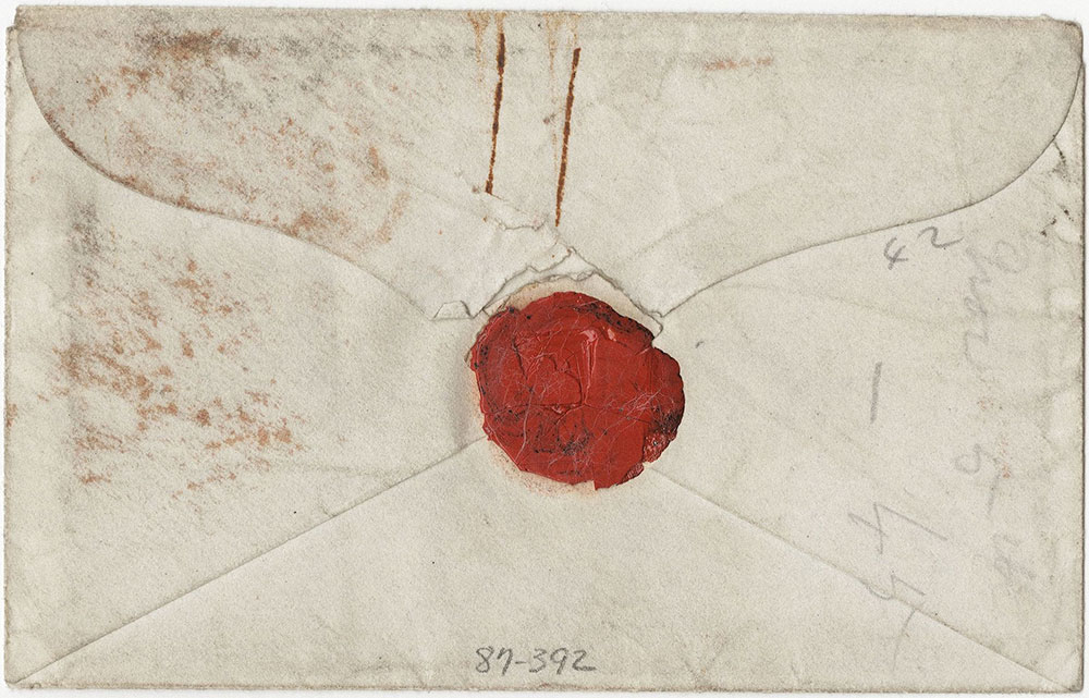Envelope for ALs to Fanny Kelly