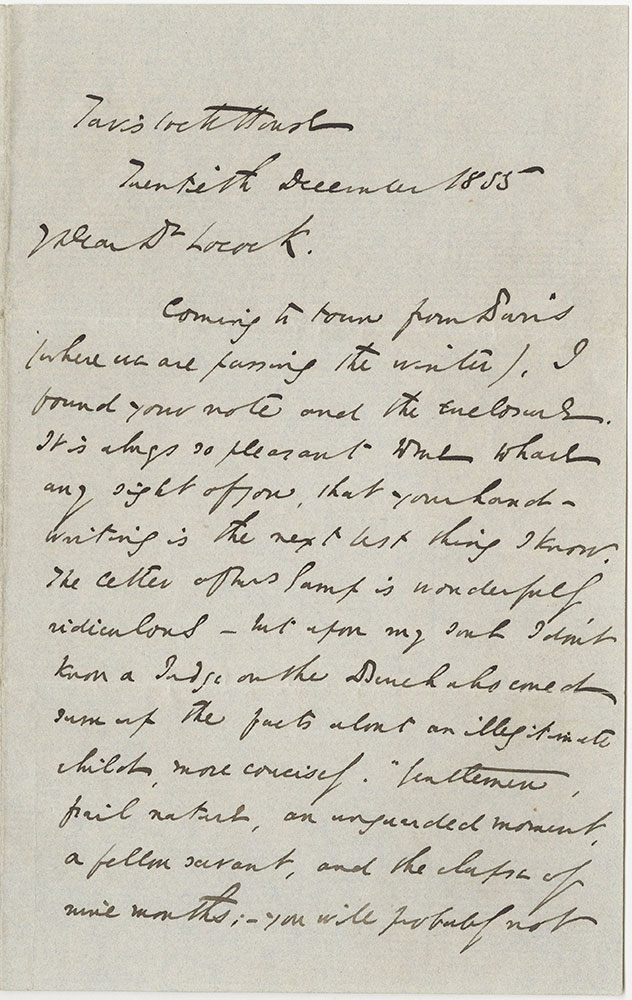 Original Locock Letter - ALs to Sir Charles Locock