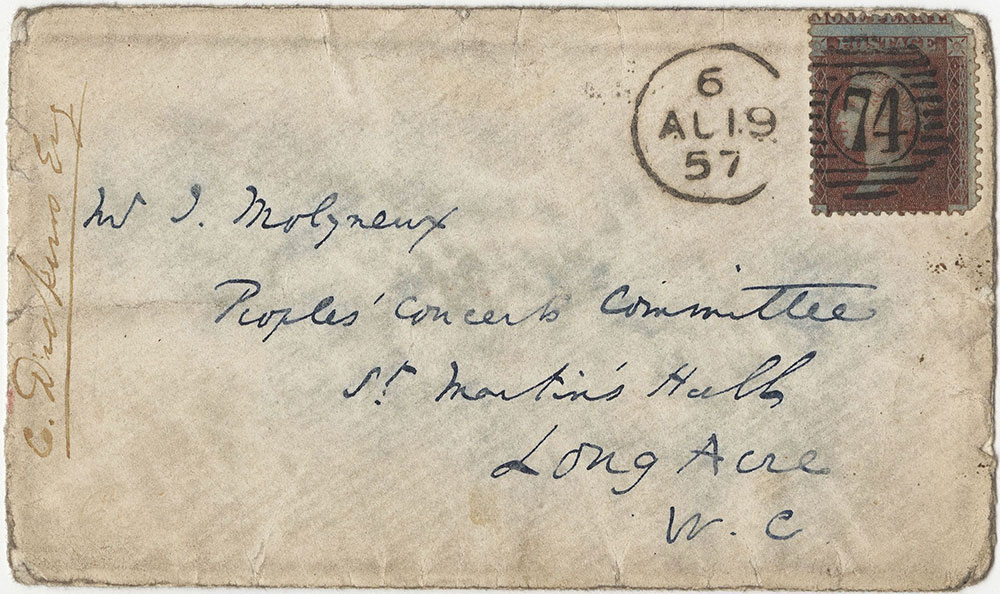 Envelope for ALs to J. Molyneux