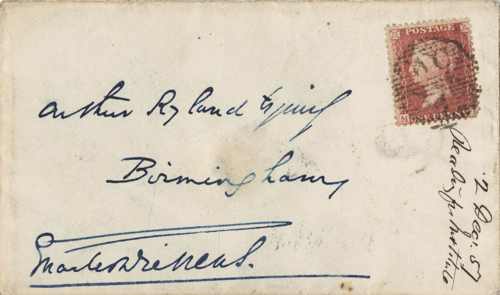 Envelope for ALs to Arthur Ryland