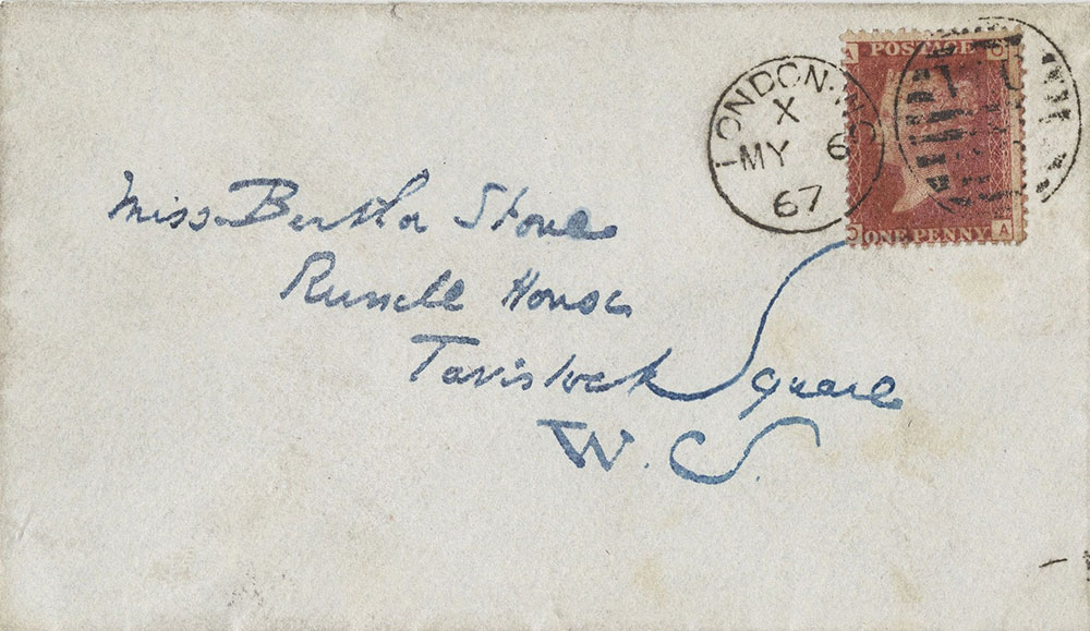Envelope for ALs to Bertha Stone
