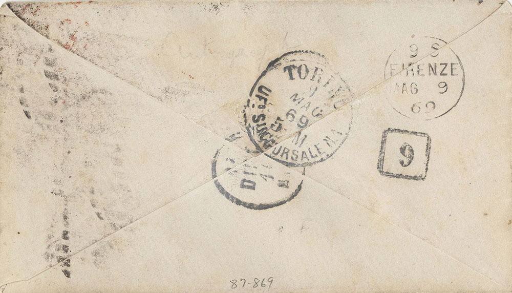 Envelope for ALs to Thomas Adolphus Trollope
