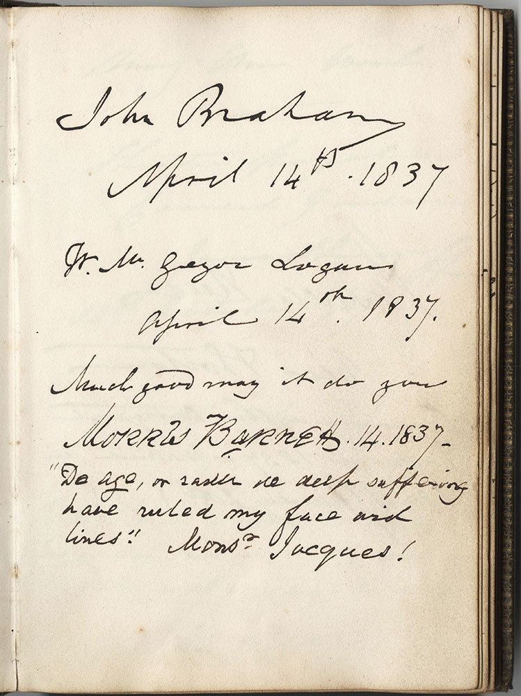 Autograph album of Priscilla Horton