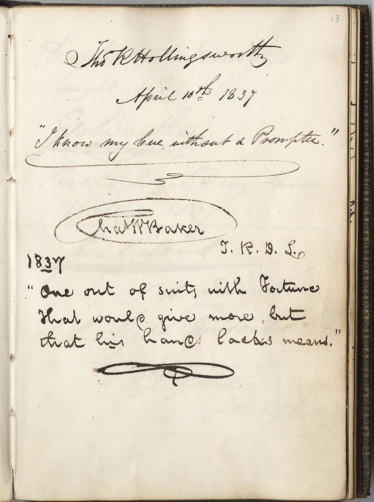 Autograph album of Priscilla Horton