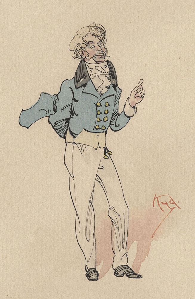 Watercolor Drawing Illustrating Dickens's Dombey & Son