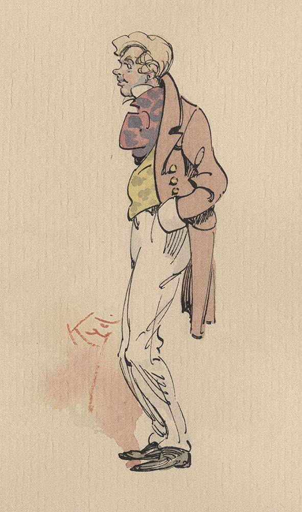 Watercolor Drawing Illustrating Dickens's Dombey & Son