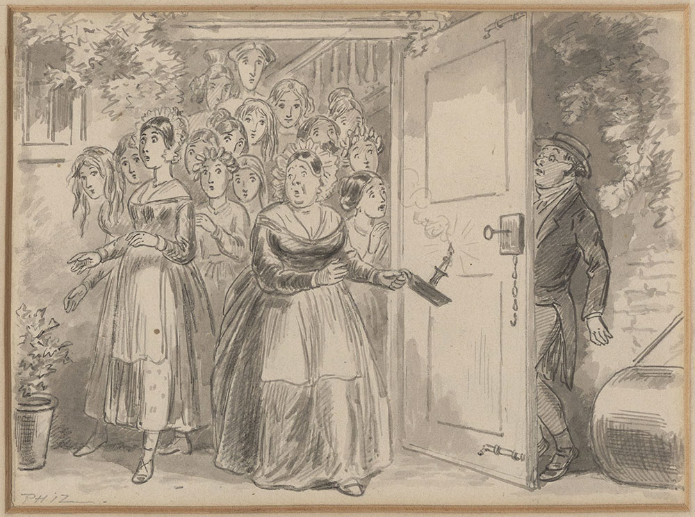 Illustration of a scene from Dickens's Pickwick papers