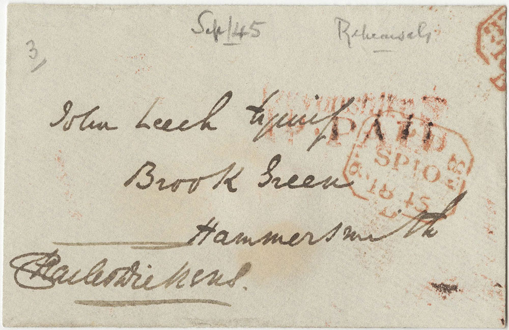 Envelope with Dickens's signature