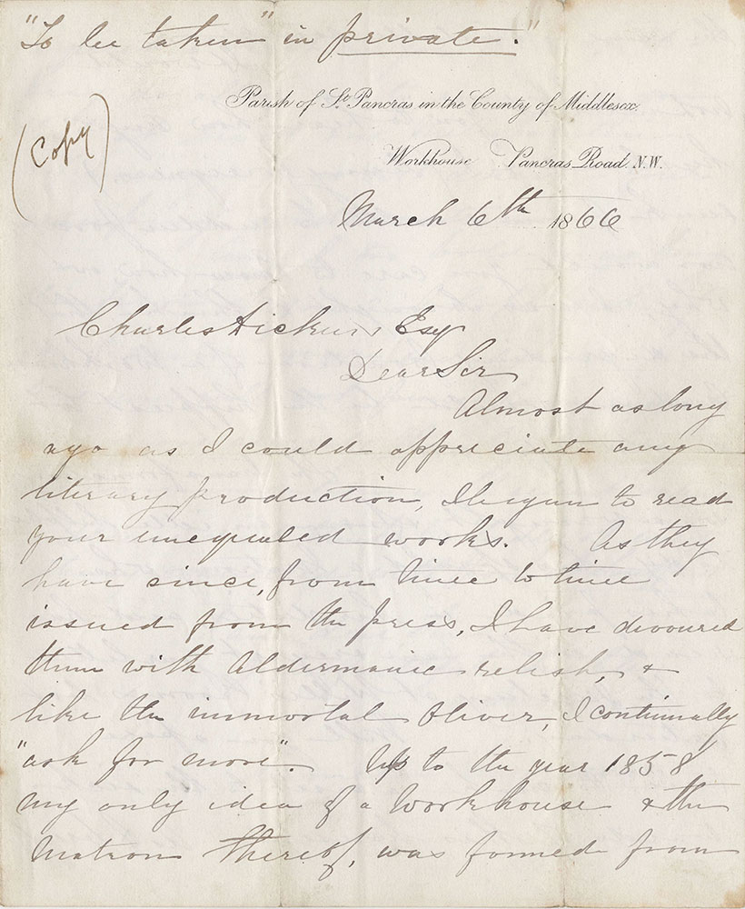 ALs to Charles Dickens from Cornelia Morrison (copy)