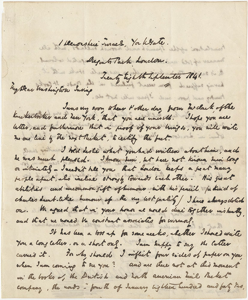 ALs to Washington Irving