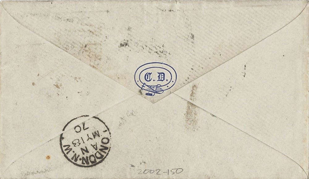 Envelope for ALs to Mrs. Florence Marryat Church