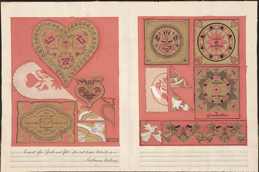 Milhous - Cut-work valentine, published in 