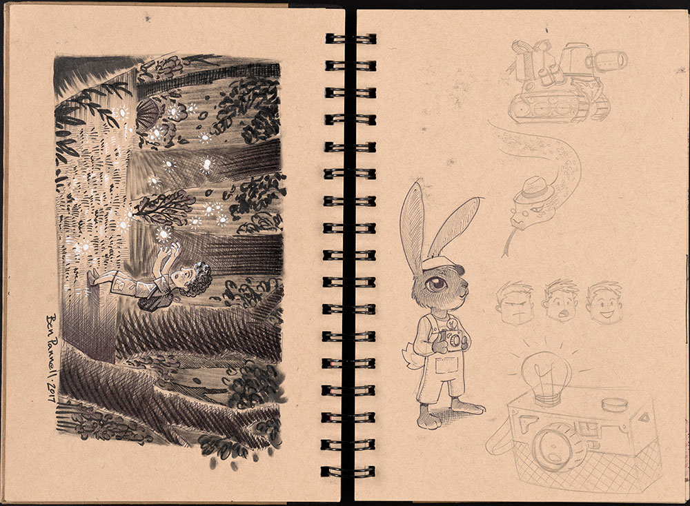 SCBWI Eastern Pennsylvania Traveling Sketchbook - Page 8 and Page 9