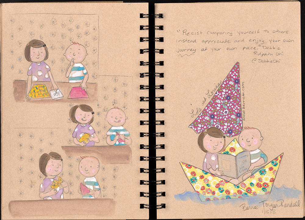 SCBWI Eastern Pennsylvania Traveling Sketchbook - Page 20 and Page 21