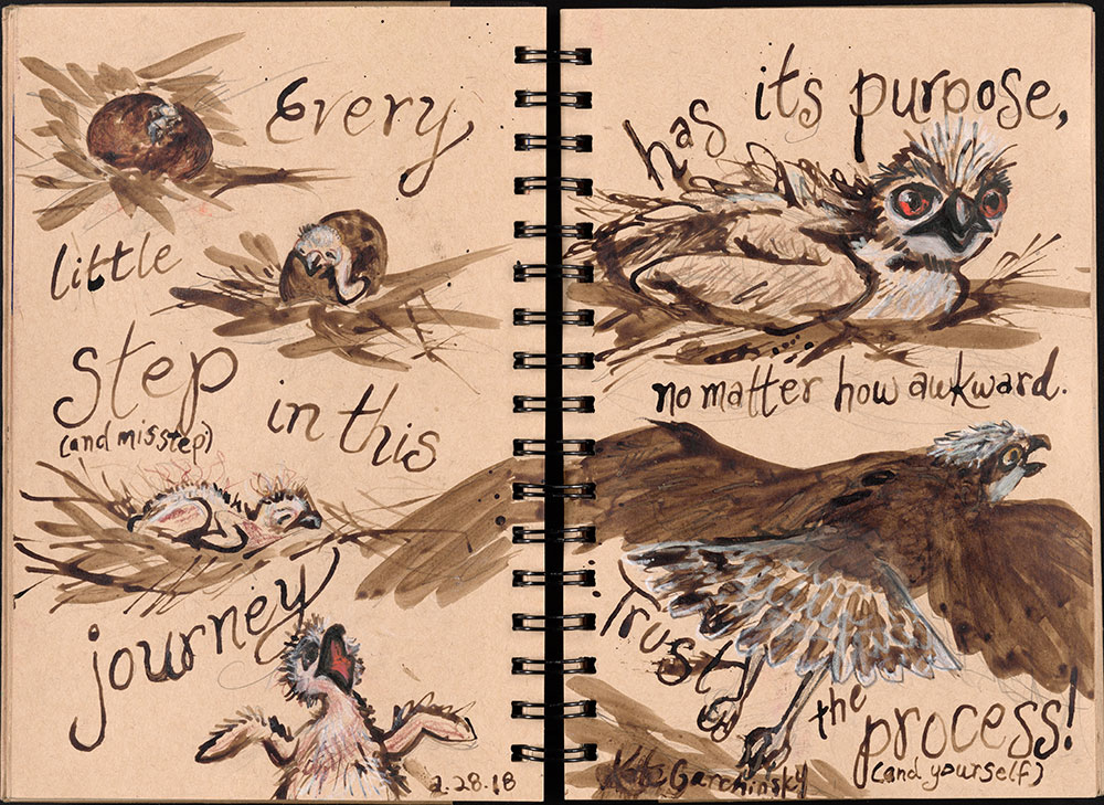 SCBWI Eastern Pennsylvania Traveling Sketchbook - Page 26 and Page 27