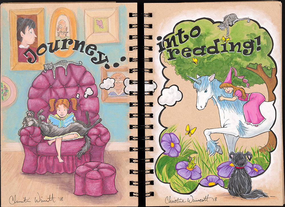 SCBWI Eastern Pennsylvania Traveling Sketchbook - Page 40 and Page 41