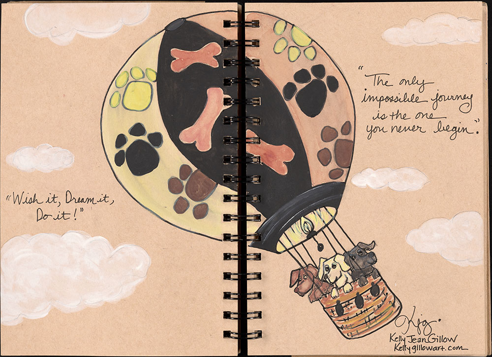 SCBWI Eastern Pennsylvania Traveling Sketchbook - Page 46 and Page 47